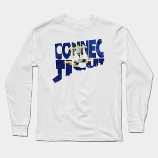 Connecticut Typo Map Long Sleeve T-Shirt